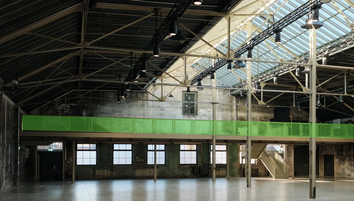 Hall interior mezzanine branding